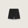 Schwarze doppellagige Sportshorts für Herren