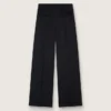 Schwarze Gabardine-Hose aus Wolle für Damen