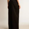 Schwarze Gabardine-Hose aus Wolle für Damen