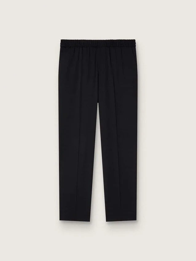 Schwarze Herrenhose aus Wollgabardine