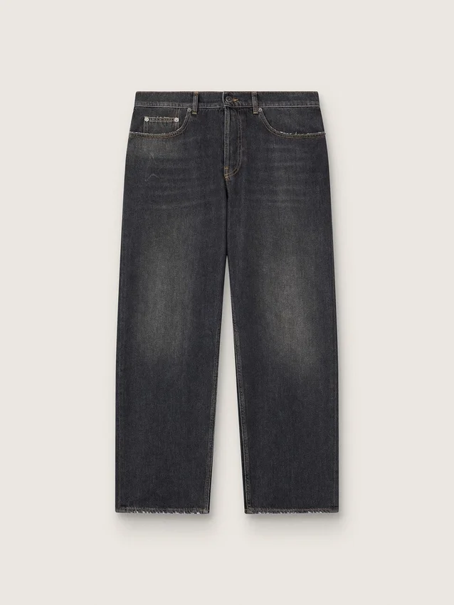 Schwarze Herrenjeans im Stonewashed-Look