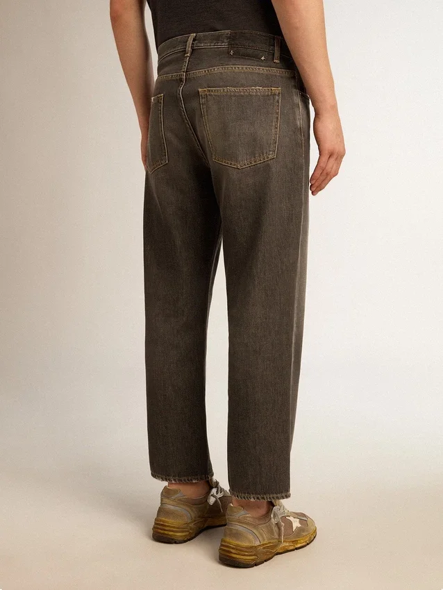 Schwarze Herrenjeans im Stonewashed-Look