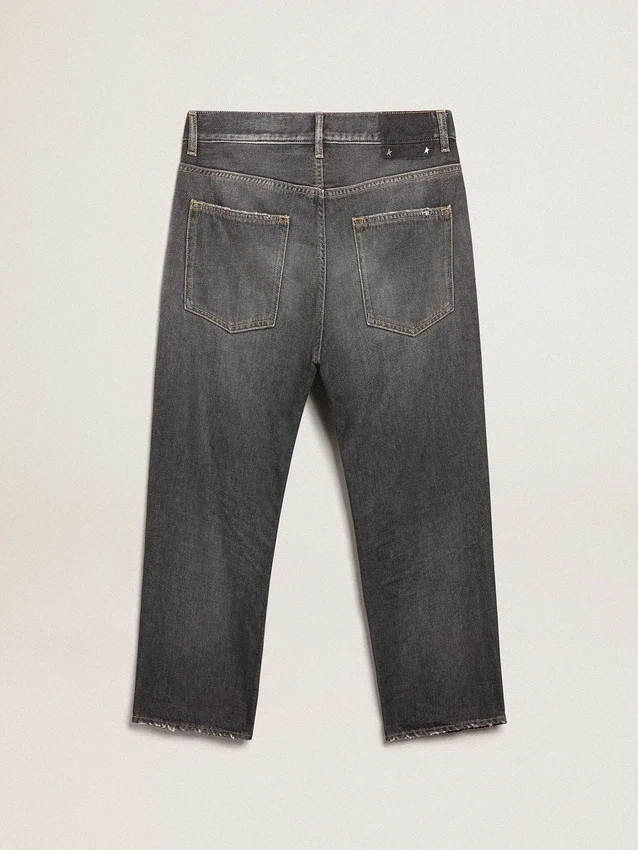 Schwarze Herrenjeans im Stonewashed-Look