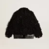 Schwarze Lammfelljacke für Damen