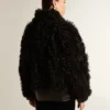 Schwarze Lammfelljacke für Damen