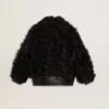 Schwarze Lammfelljacke für Damen