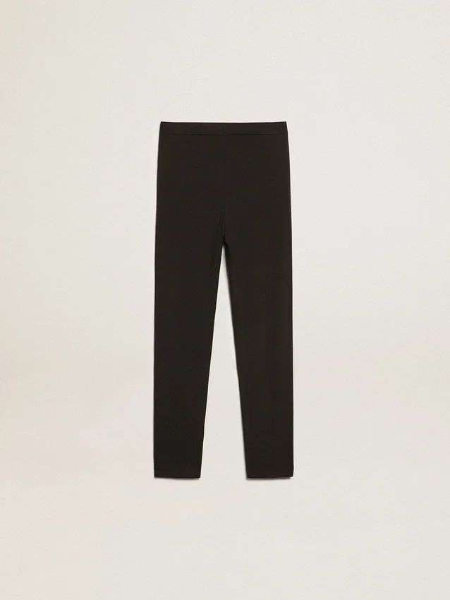 Schwarze Leggings für Mädchen mit weissen Sternen an den Seiten