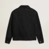 Schwarze One-Wash-Jeansjacke für Herren