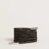Schwarze Schnürsenkel mit silberfarbenen Swarovski-Strasssteinen