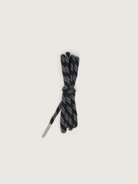 Schwarze Wanderschnürsenkel mit grauen Details