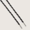 Schwarze Wanderschnürsenkel mit grauen Details