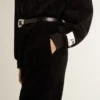 Schwarzer Damen-Hoodie aus Baumwollmischung mit Reissverschluss