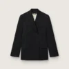 Schwarzer Herren-Blazer mit Zweireiher-Schluss und Knopfleiste