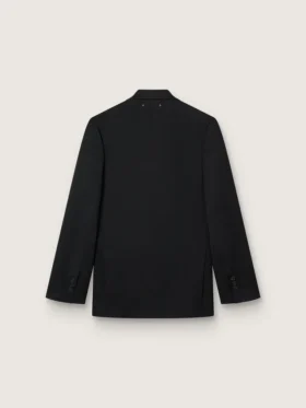 Schwarzer Herren-Blazer mit Zweireiher-Schluss und Knopfleiste