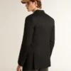 Schwarzer Herren-Blazer mit Zweireiher-Schluss und Knopfleiste