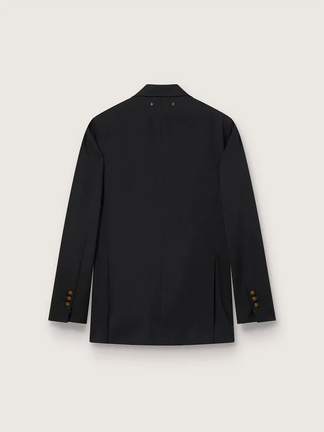 Schwarzer Zweireiher-Blazer für Damen