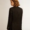 Schwarzer Zweireiher-Blazer für Damen