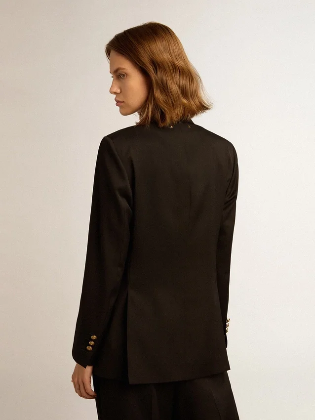 Schwarzer Zweireiher-Blazer für Damen