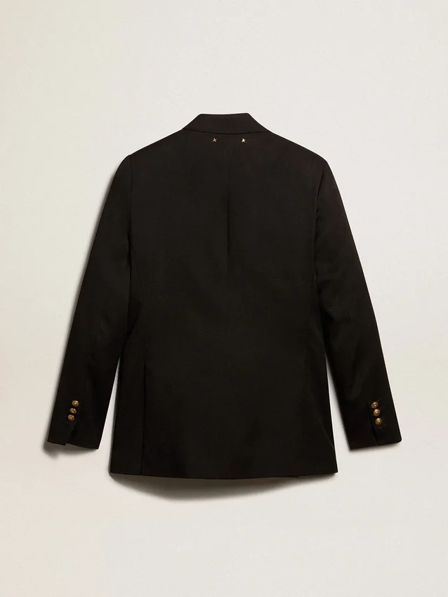 Schwarzer Zweireiher-Blazer für Damen