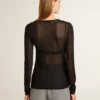 Schwarzes Damen-T-Shirt mit Rundhalsausschnitt