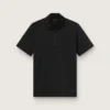 Schwarzes Herren-Sport-Polohemd mit Reissverschluss