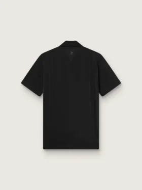 Schwarzes Herren-Sport-Polohemd mit Reissverschluss