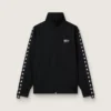 Schwarzes Herren-Sweatshirt mit Reissverschluss und weissen Sternen