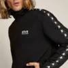 Schwarzes Herren-Sweatshirt mit Reissverschluss und weissen Sternen