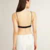 Schwarzes Häkel-Top für Damen mit Kristallen