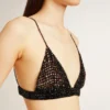 Schwarzes Häkel-Top für Damen mit Kristallen