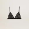 Schwarzes Häkel-Top für Damen mit Kristallen