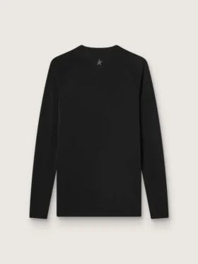 Schwarzes Langarm-Sportshirt für Herren