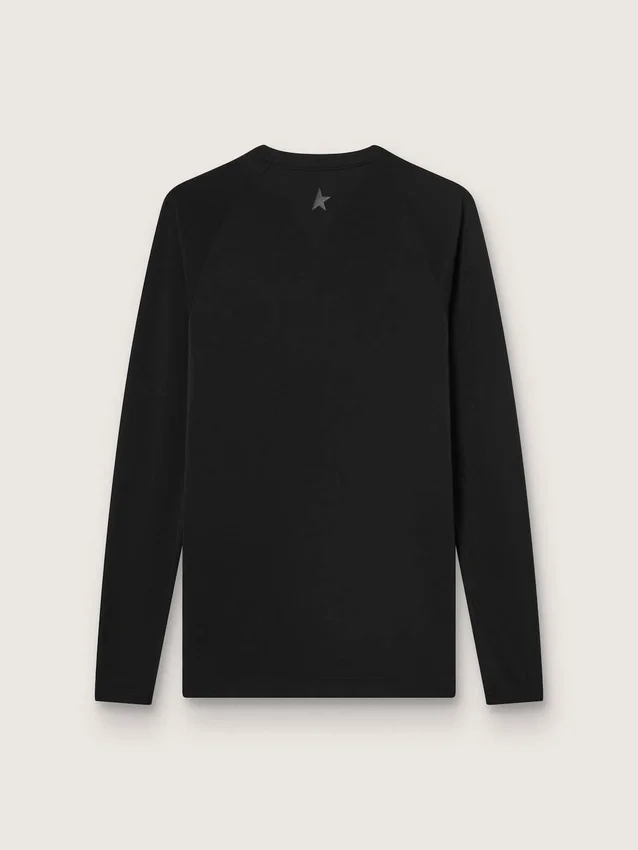 Schwarzes Langarm-Sportshirt für Herren