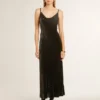 Schwarzes Slipdress für Damen mit Samtoptik