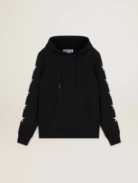 Schwarzes Sweatshirt aus der Alighiero Star Collection mit kontrastierenden weissen Sternen