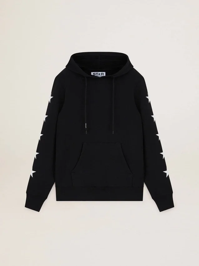 Schwarzes Sweatshirt aus der Alighiero Star Collection mit kontrastierenden weissen Sternen