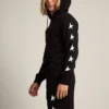 Schwarzes Sweatshirt aus der Alighiero Star Collection mit kontrastierenden weissen Sternen
