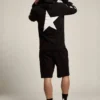 Schwarzes Sweatshirt aus der Alighiero Star Collection mit kontrastierenden weissen Sternen