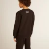 Schwarzes Sweatshirt für Jungen mit weissem Maxi-Stern auf der Vorderseite