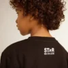 Schwarzes Sweatshirt für Jungen mit weissem Maxi-Stern auf der Vorderseite