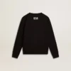 Schwarzes Sweatshirt für Jungen mit weissem Maxi-Stern auf der Vorderseite