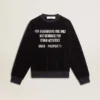 Schwarzes Sweatshirt mit Rundhalsausschnitt und gesticktem Schriftzug