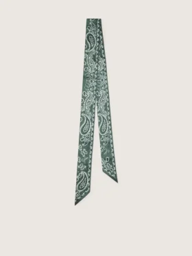 Set aus zwei Twill-Bändern mit grünem Paisley-Muster