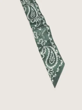 Set aus zwei Twill-Bändern mit grünem Paisley-Muster