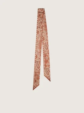 Set aus zwei Twill-Bändern mit orangefarbenem Paisley-Muster
