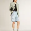 Sky-Star für Damen aus Leder mit hellblauem Lederstern und weisser Fersenlasche