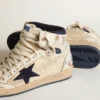 Sky-Star für Herren aus cremefarbenem Nylon und Leder mit blauem Stern aus Wildleder