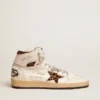 Sky-Star-Sneaker mit Signatur am Knöchel und Einsätzen aus Ponyfell mit Leopardenmuster