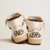 Sky-Star-Sneaker mit Signatur am Knöchel und Einsätzen aus Ponyfell mit Leopardenmuster