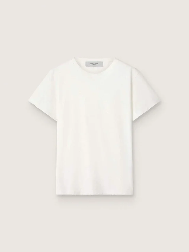 Slim-Fit-Damen-Hemd in Weiss mit Used-Look